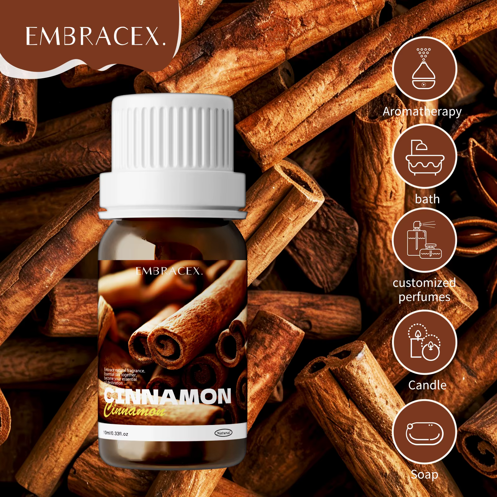 100% Natural Cinnamon Bark Essential Skin Hair And Body Candle Making 10ml Cinnamon Oil
