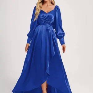 Silk Like Satin Formal Floor-Length Elastic Bridesmaid Dresses