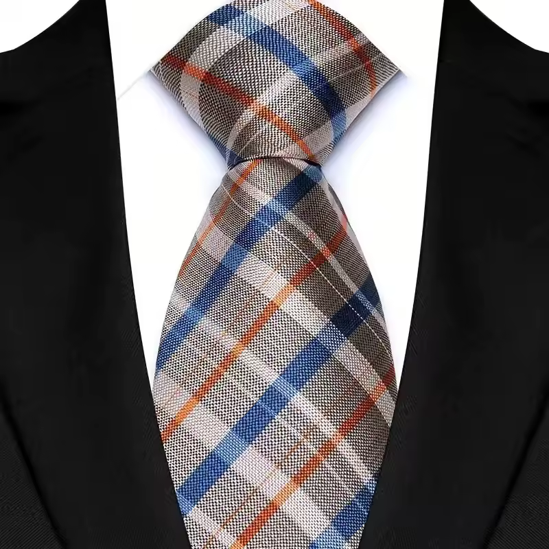 8CM Plaid Checks Stripes Classic Business Jacquard Woven Neck ties