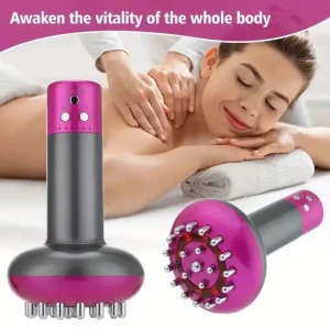 A Heated Metal Back Massager Professional Handheld Portable Smart Guasha Brush For Full-Body Relaxation