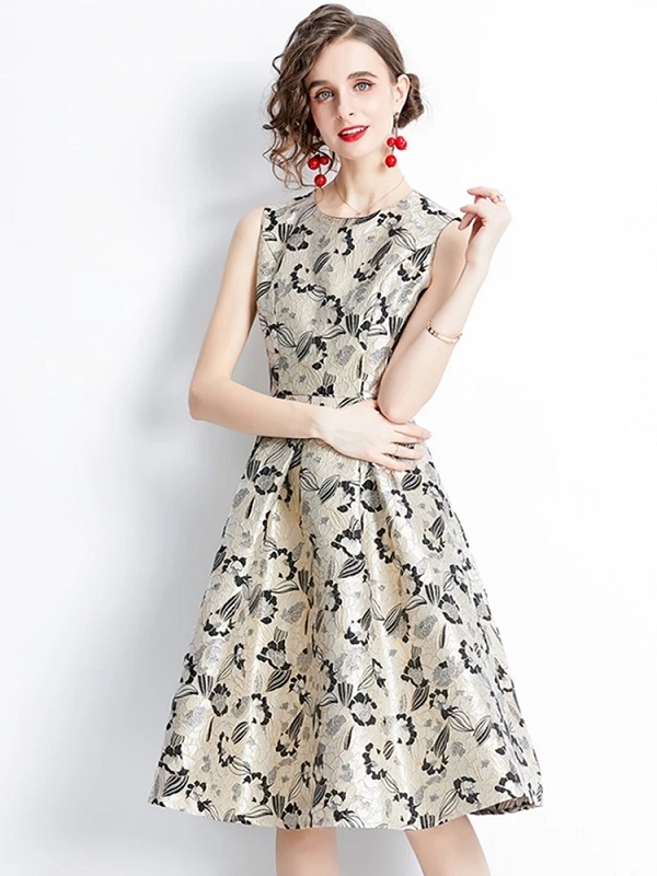 A-Line Sleeveless Designer Cocktail Vintage Party Dress - Image 3