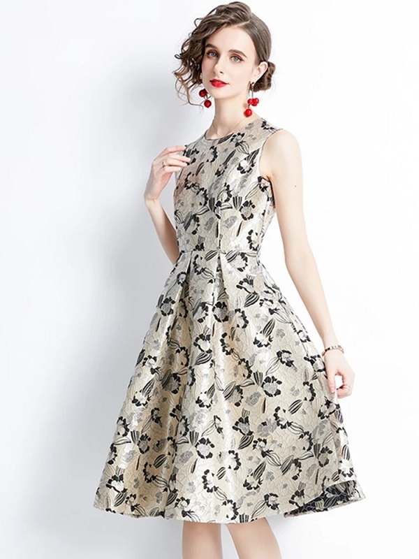 A-Line Sleeveless Designer Cocktail Vintage Party Dress - Image 4