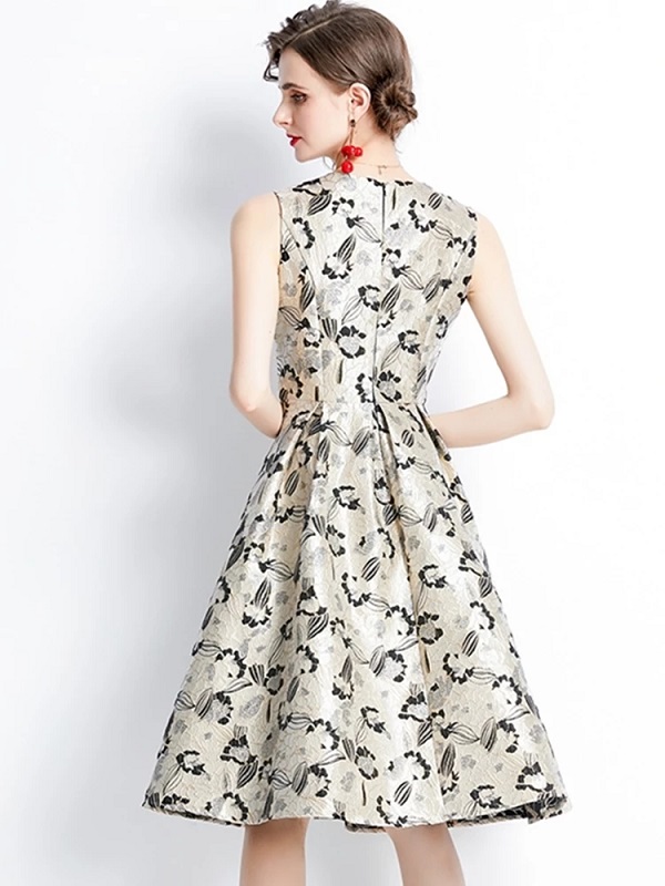 A-Line Sleeveless Designer Cocktail Vintage Party Dress - Image 5