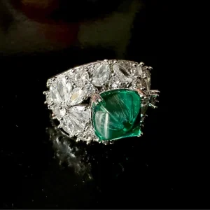 Aesthetic Flower  Cubic Zirconia Unique Designer Ring