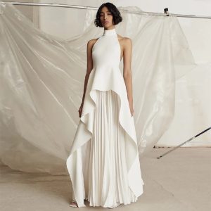 Backless Sexy Hater Ruffles Party Maxi Bandage Dress