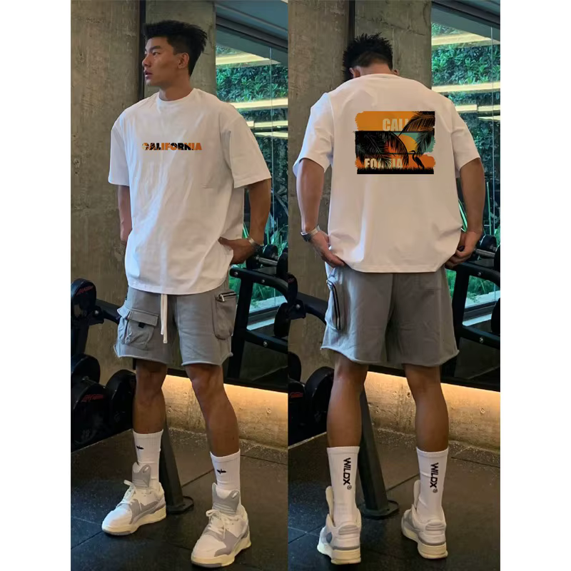 California Print T-shirt Short sleeve Casual Sport T-shirt