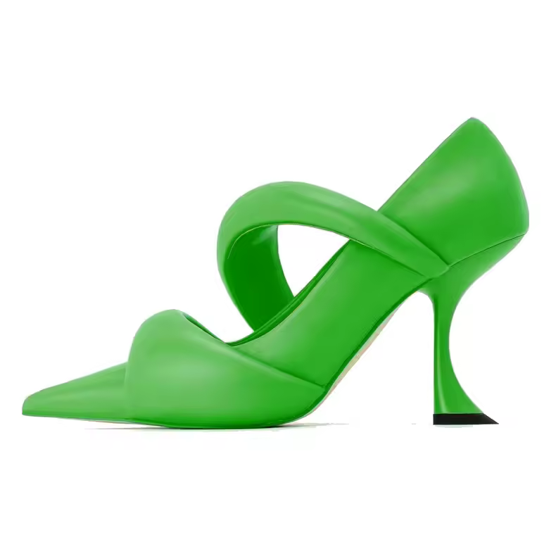 Candy Color Leather Pointed Designer Princess Slim Heel