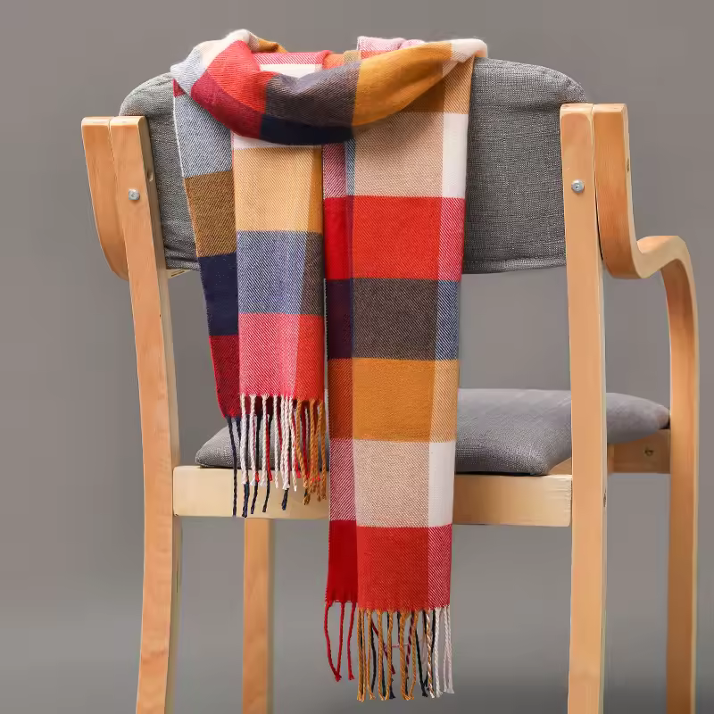 Cashmere Tassels Outdoor Plaid Shalw Warm Wrap Muffler Scarf
