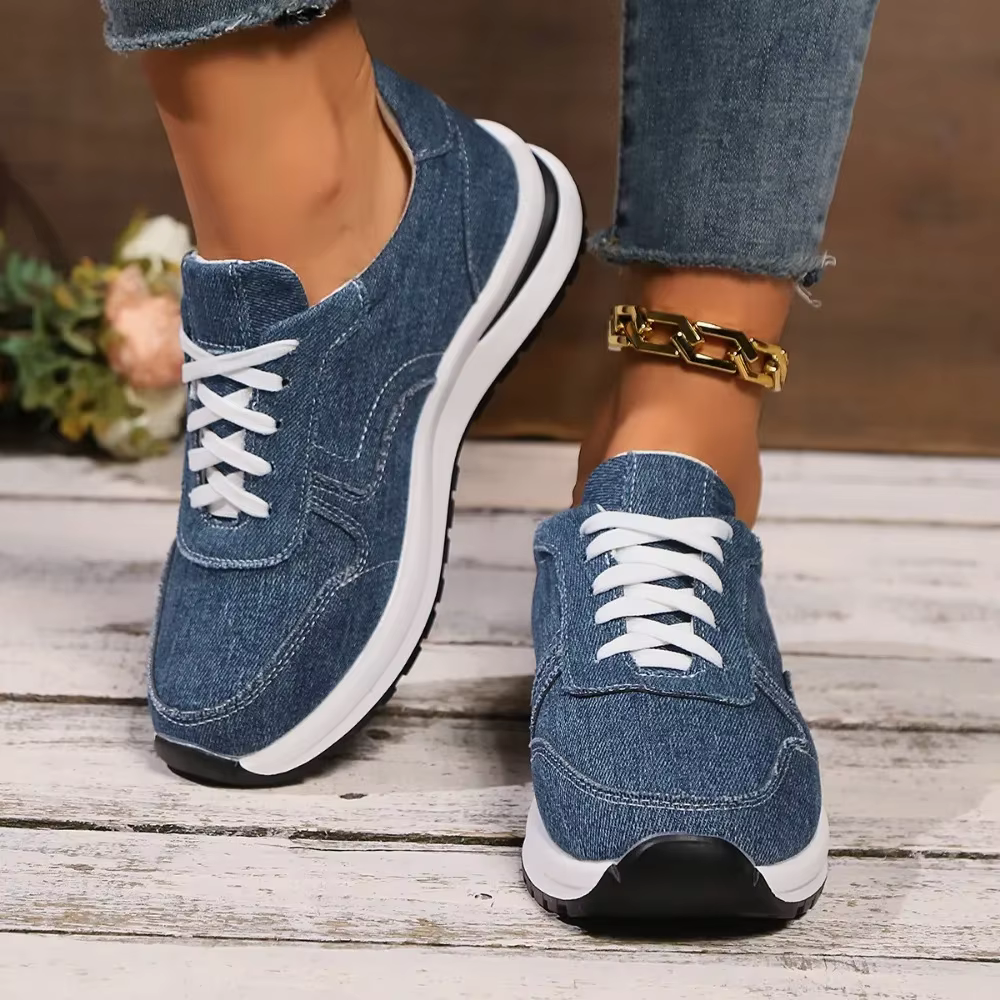 Casual Comfortable Thick Sole Lace Up Platform Sports Sneakers