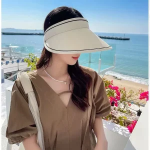 Casual Empty Cap Large Brim Outdoor Cycling Face Shade Uv Protection Sun Hat