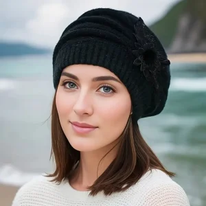 Casual Floral thickened ear protection rabbit hair wool outdoor hats