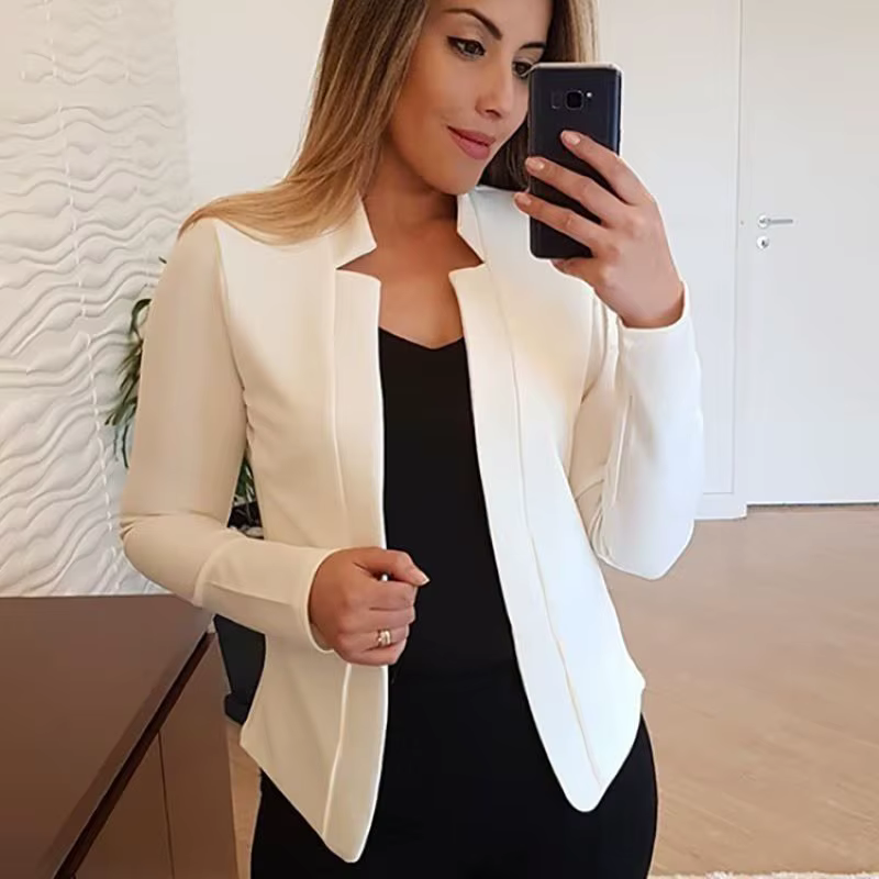 Casual Long Sleeve Open Stitch Office Style Slim Fit Blazer