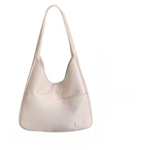 Casual PU Leather Large Capacity Retro Tote Soft Vintage Shoulder Bag - Image 8