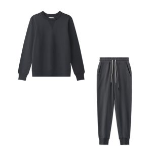 Casual Sets O Neck Waist Drawstring Pants Basic Sweatshirts Suits