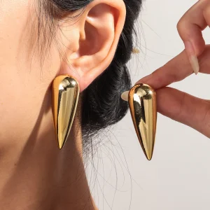 Casual Zinc Alloy Geometric Simple Design Acrylic Cone Stud Earrings