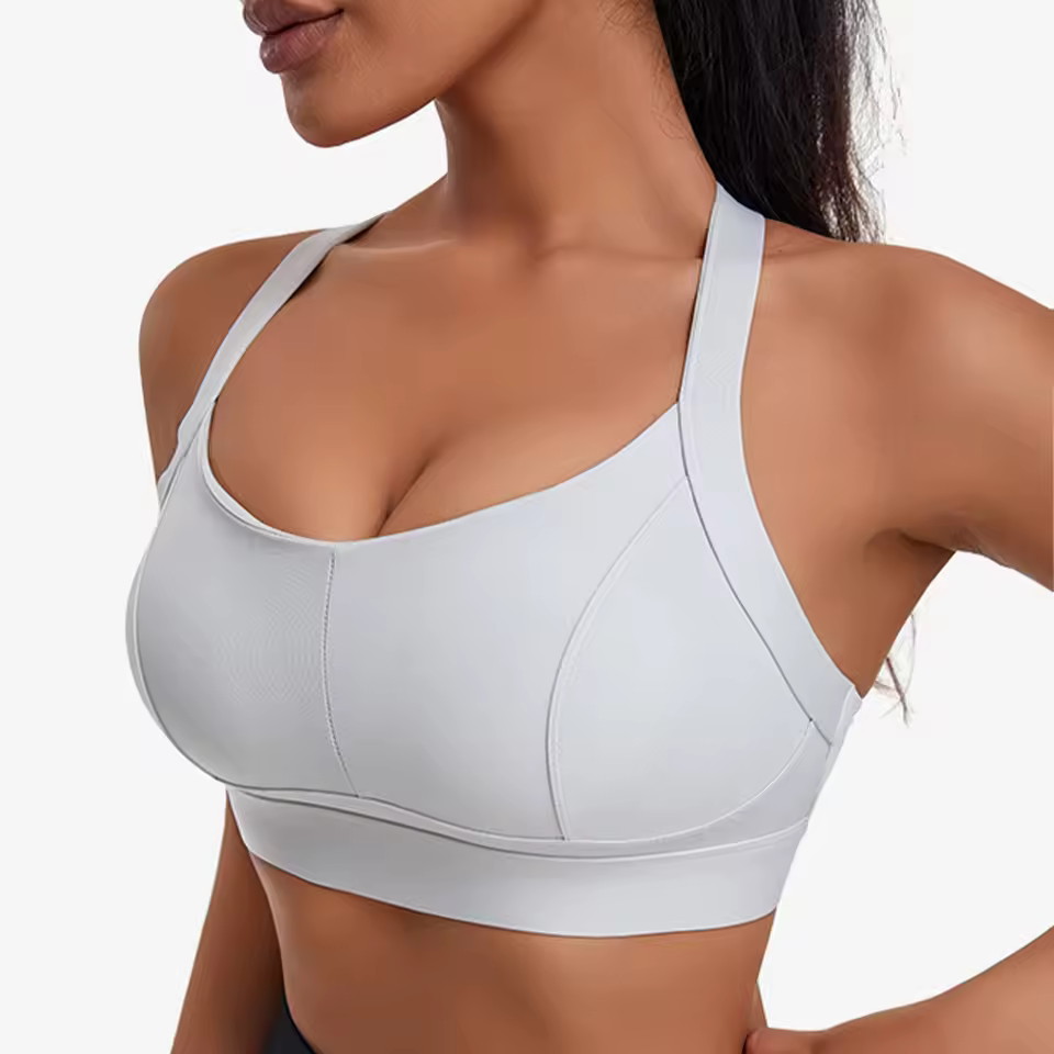 Criss Cross Back Padded Workout Fitness High Impact Sports Bra