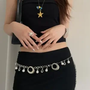 Decorated With A High-End Retro Simple Ethnic Style Thin Leather Waist Chain Accessory Dress Belt