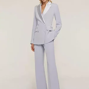 Designed Neckline Long Sleeves Two-piece Buttons Floor-Length Guest For Wedding Bridal Mother Dress