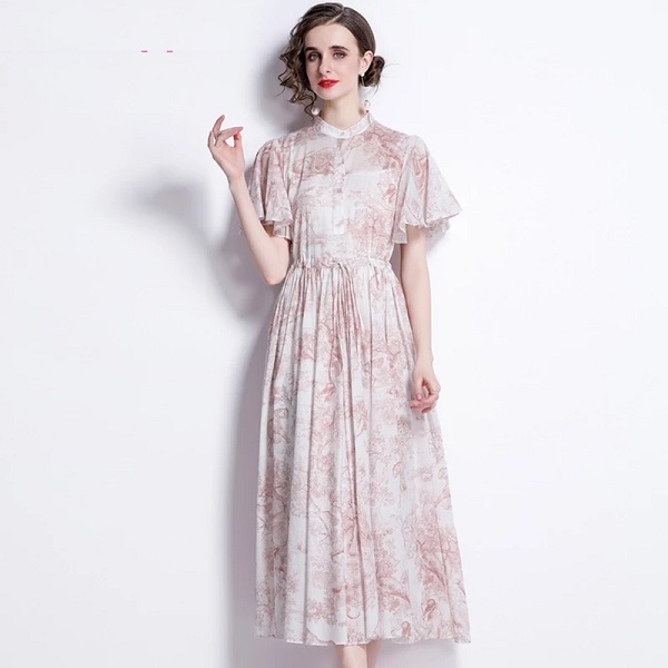 Elegant Cotton A-Line Vintage Party Dress - Image 2