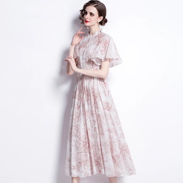 Elegant Cotton A-Line Vintage Party Dress - Image 3