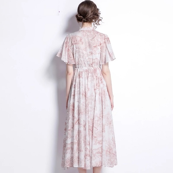 Elegant Cotton A-Line Vintage Party Dress - Image 4