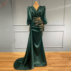 Elegant Long Puff Sleeves Mermaid Evening Party Dress