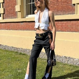 Elegant Sexy Streetwear Backless Tank Tops