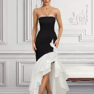 Elegant Strapless Sleeveless Evening Birthday Club Bandage Dress