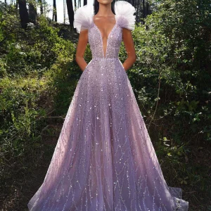 Elegant V-Neck Backless Aline Beads Sequin Birthday Party Dress