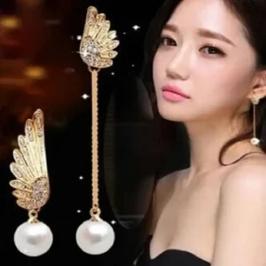 Fashion Aearl Angel Wings Delicate Earrings