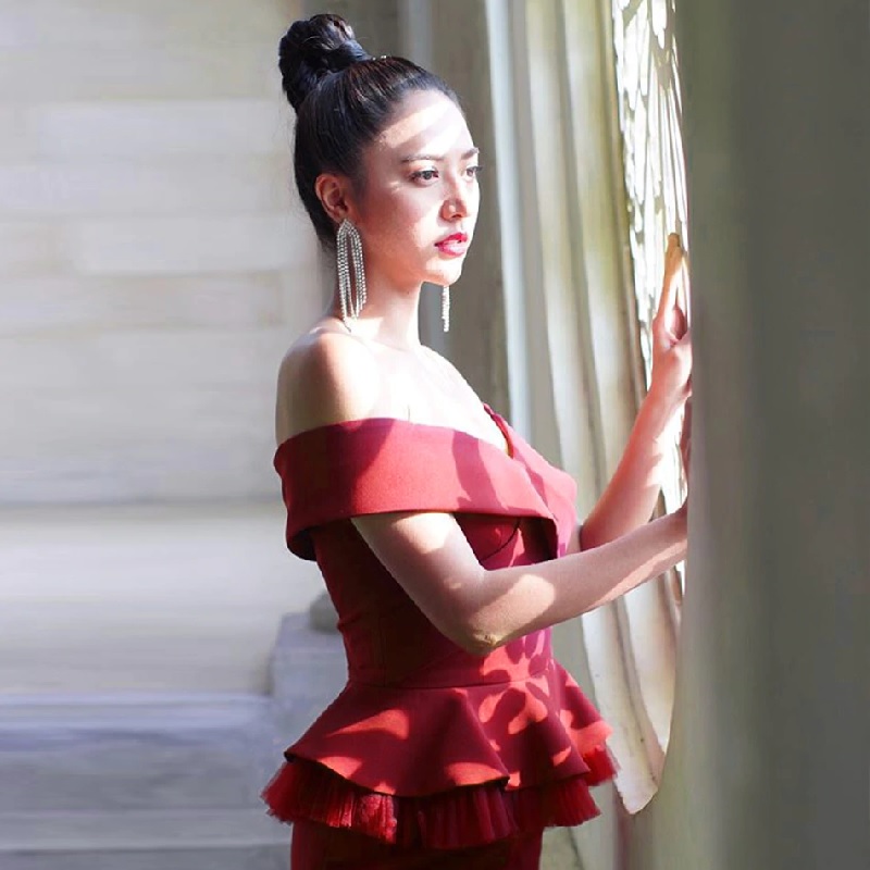 Fashion Sexy Off Shoulder Ruffles Tops +Sheath Skirt 2 Pieces Sets - Image 2