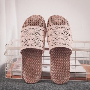 Flats Flax Hollow Flip  Casual Lace Slippers