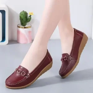 Genuine Leather Bottom Bean Surface Anti-slip Soft Sole Thick Bottom Shoes