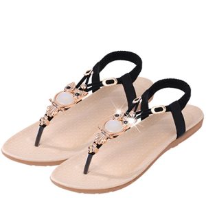 Jewel-Encrusted Thong-Style Sandals