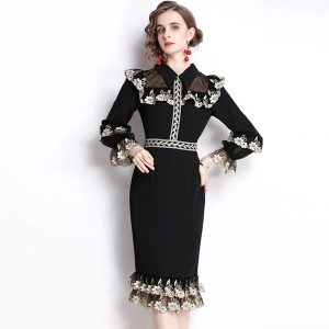 Luxury Embroidery Vintage Designer Party Dress
