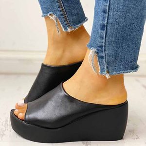Modern Open Toe Slip On Wedges