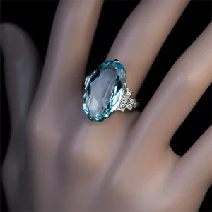 Oval Stone Engage Party Luxury Jewelry Shine CZ Stone Best Wedding Ring