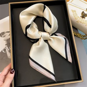 Real Silk Scarf New 70CM Natural Foulard Bandana Square Headband Shawl Wraps Scarves