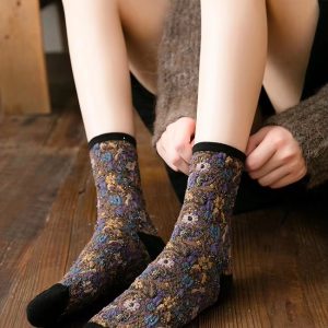 Casual Ethnic Print Kawaii Cute Cotton Breathable Funny Socks