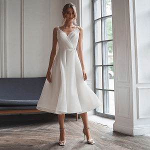 Sexy Spaghetti Straps A Line Wedding Dress