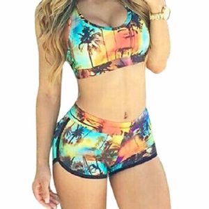 Sexy Tropical Theme Two Piece Bathing Suit