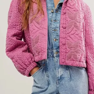 Single Breasted Printed Round Neck Loose Long Sleeve Jackets