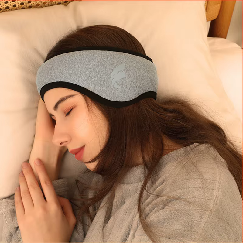 Sleep Mask Blackout For Relaxing Plush Cotton Sleeping Blindfold Anti-noise Earmuff
