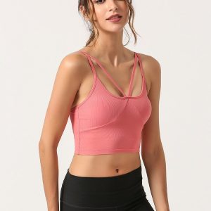Spaghetti Strap Breathable Yoga Camisole With Breast Pad