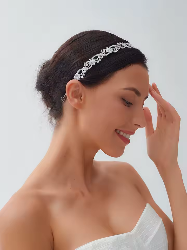 Sparkling Tiara Bridal Flower Crystal Crown Wedding Hairbands