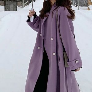 Sweet Style Wind Mid-length Wool Coat