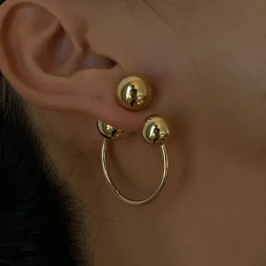 Vintage Copper Alloy Geometric Drop Earrings Accessories Jewelry