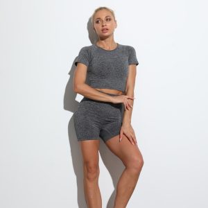 Vital Seamless Sport Suit Gym Clothing Fitness Crop Top Yoga Set