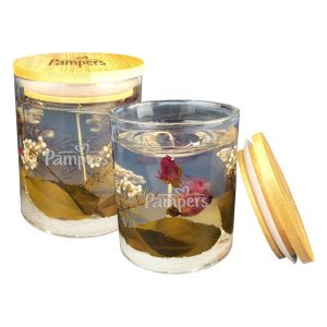 Candle with Flower Design