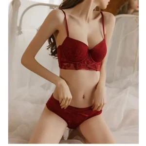 Fashion Embroidery Lace underwear Bra And Panty Sets